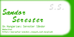 sandor serester business card
